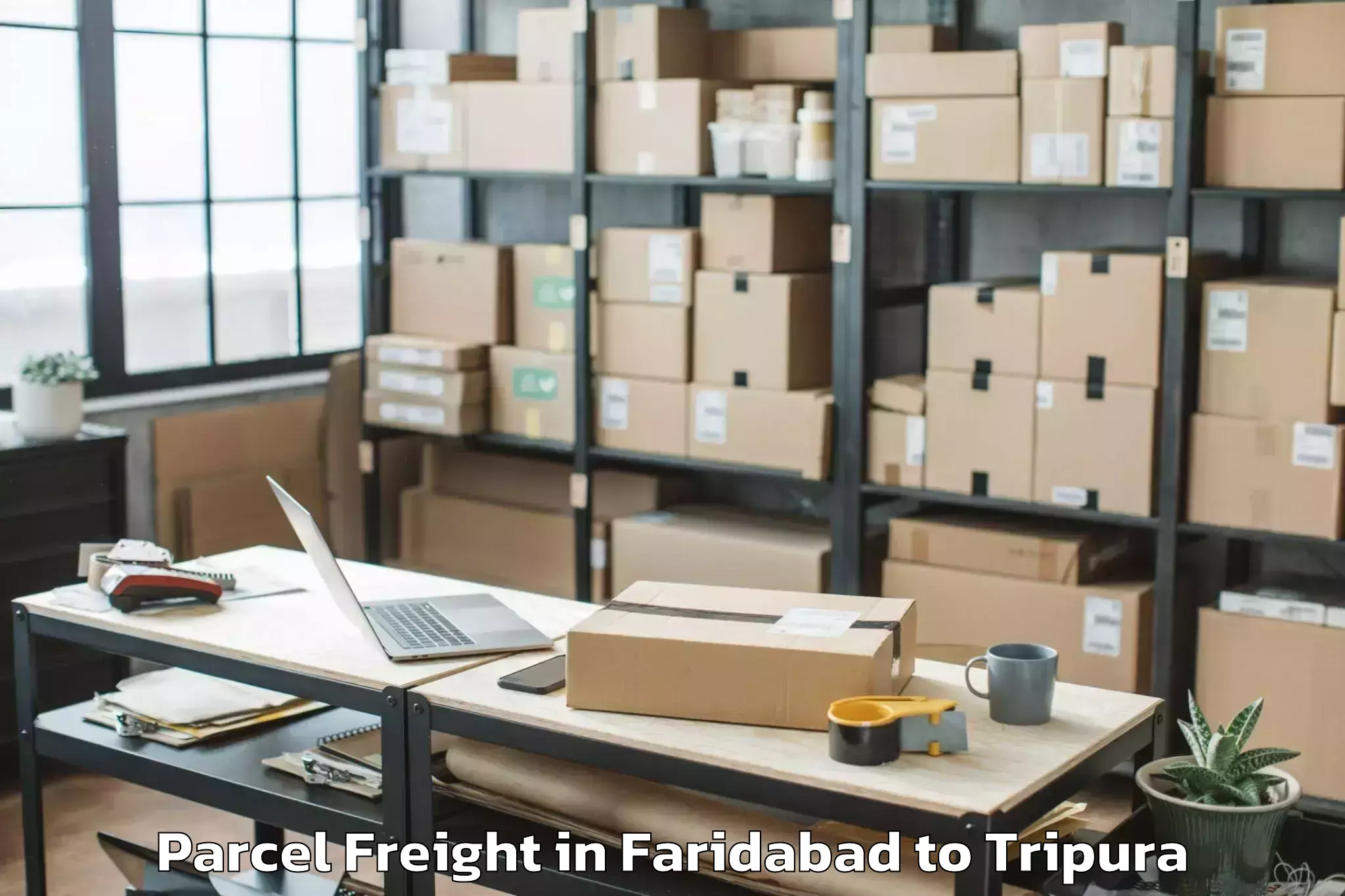 Book Your Faridabad to Manughat Parcel Freight Today